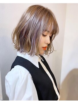 マリアバイアフロート(Maria by AFLOAT) ミルクティーグレージュ×前下がりボブ