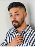 ワイルドアップバングソフトツーブロックくせ毛風パーマビジネス