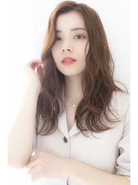 アジールヘア 北千住駅西口店(agir hair) 前髪なし透明感カラーグレージュブルージュくすみカラーセミディ