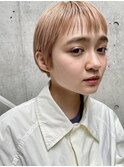 ペールベージュ/外ハネボブ/大人かわいい/セクションカラー[銀座