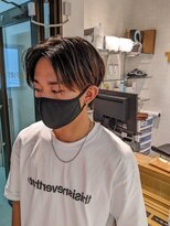 コワファーストナガサキシャンプーボーイ(COIFF1RST NAGASAKI SHAMPOO BOY)&nbsp;前下がりセンターパート×ニュアンスパーマ