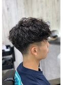 スペインカール/ショート/スパイラルパーマ/ビジネス/面長パーマ
