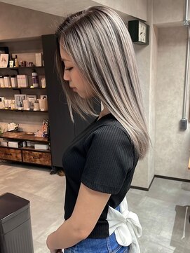 サニー 渋谷(SUNNY) バレイヤージュショコラアッシュハイライトグレージュカラー