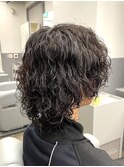 guest snap メンズミディアムボブウルフ×スパイラルパーマ