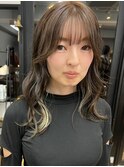 ハイライトカラー/巻き髪ロング