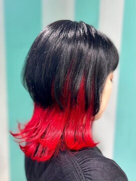 マティーナ ヘアー 池袋(Matina hair) 【ブラック×インナービビッドレッド】20代30代40代50代
