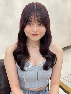 ユーフォリア 銀座(Euphoria) ブリーチなしカラー　艶感　ピンクベージュカラー　くびれミディ