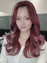 エリーツ(elyts)&nbsp;ワインレッドワンホンヘア/渋谷/韓国/レイヤーカット/エクステ