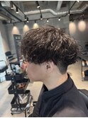 刈り上げラウンドマッシュ×波巻きツイスパMIXパーマ
