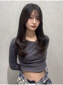 レイヤーカット×チョコレートブラウン【福岡博多】
