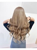 心斎橋プルエクステハイトーンブラウンベージュロング