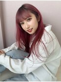 ダブルカラーピンクアッシュラベンダーグレージュ小顔レイヤー