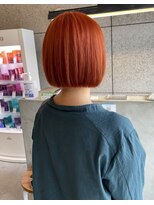 リンダテーラ(Linda tela)&nbsp;【札幌白石】オレンジ/ダブルカラー/ぱっつんボブ