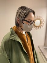 チャプター 問屋町(chapter)&nbsp;髪質改善アンブレラミニボブミルクティーベージュケアブリーチ