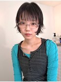 ショートウルフ/顔まわりレイヤー/暗髪/モード/個性派/垢抜け