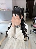 前から盛れる♪編み込みハーフツイン＊