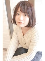 ムゥフ ヘアーアンドアイラッシュ(mouf hair&eyelash)&nbsp;抜けを感じるミレニアル・パープルブラウンでのフェザーボブ