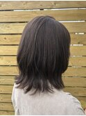 【暗髪グレージュ】×ミディアムレイヤー×20代×30代