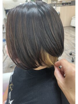 庵 ヘアー(hair) インナーカラー×ミルクティー(永井)