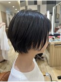 斜めバング/グレージュカラー/デザインカラー/白髪ぼかし/新宿