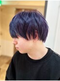 メンズダークパープルカラー/ブリーチカラー/マッシュ/梅田大阪