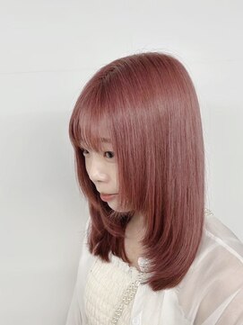 ビルド(build) 20代 30代 40代 顔周りレイヤーロング髪質改善チェリーブラウン