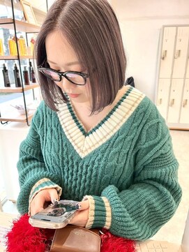 ヘアデザイン ソラ(Sola) 大人かわいい20代30代ハイライト切りっぱなしミディアムブラウン