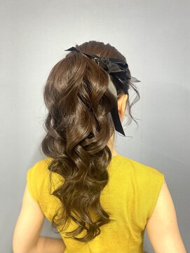 ヒュミ(hymy) 結婚式参列に♪/お呼ばれヘア/おとなっぽヘア/ゆるふあ/ポニテ