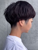 オーク 学芸大学(OAK)&nbsp;刈り上げショートゆるパーマボルドーカラー刈り上げマッシュ