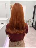 オレンジベージュ／ロングヘア