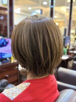 キャラ 池袋本店(CHARA)&nbsp;脱白髪染めミルクティーベージュ白髪ぼかし◎くびれボブ【池袋】