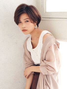 エルロンバイマフェ(AILERON by mahae) 20代・30代・40代×ベージュ×ボブショート×前下りショート