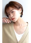 束感ショート×プラチナベージュ×ヌーディベージュ×ボブウルフ