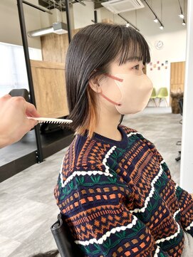 アノネ(anone) ボブ×髪質改善カラー×オレンジ