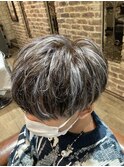 ショートマッシュ*ハイライトシルバー