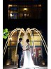 【結婚式前撮りCプラン】ヘアメイク+洋装お支度+スタジオ+ロケ1箇所¥220,000