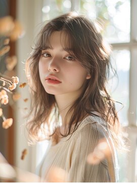 カンナ つくばみどりの(Canna) レイヤーカット/ウェットヘア/オリーブベージュ[つくばみどりの]