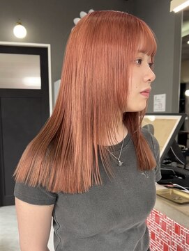 レド(LeDo) ピンクオレンジ×ブリーチ×フェイスレイヤー【四日市】