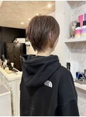 福山美容室caary ふんわり大人ショート明るめベージュ40代50代