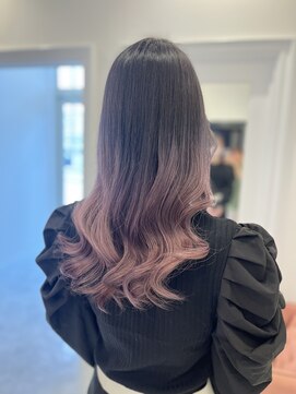 モア 岡崎(more) 《桜ピンク×ダークグレー》春バレイヤージュ/more岡崎店 大山