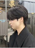 【GEEKS渋谷】センターパートウルフ/ブルーブラック/韓国風ヘア