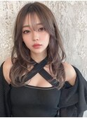 韓国レイヤーロング美髪グレージュアッシュインナーグレージュ