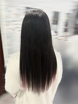 オズ 梅田店(OZ) ダークブラウン×ピンクインナーエクステ