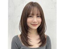 美髪顔周りレイヤーウルフカットロング透明感20代30代40代