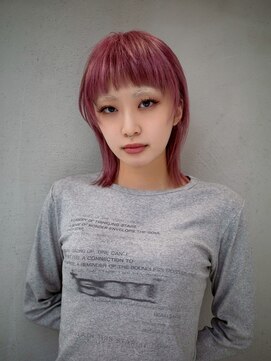 ギークス(GEEKS) 【GEEKS渋谷】ブリーチカラー/寒色ピンク/ハッシュカット/ウルフ