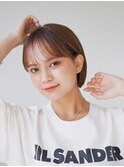 【大分市】透け感ベージュ×大人ショートボブ