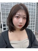 レイヤーボブ/ミルクティーベージュ/髪質改善/顔周り/北千住