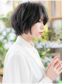 ★チャコールグレーくせ毛風小顔束感ショート20代30代40代★8