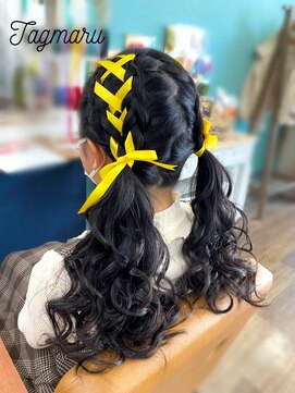 タグマル 量産型☆ツインのリボン編み込みスタイル☆レース編み追加料金有