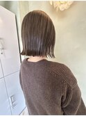 ミニボブ×マロンベージュ☆グレージュカラー☆ニュアンスカラー